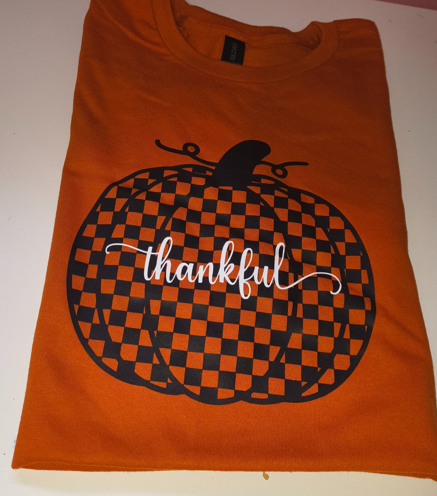 Thankful Checkered Pumpkin
