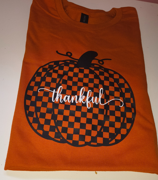 Thankful Checkered Pumpkin