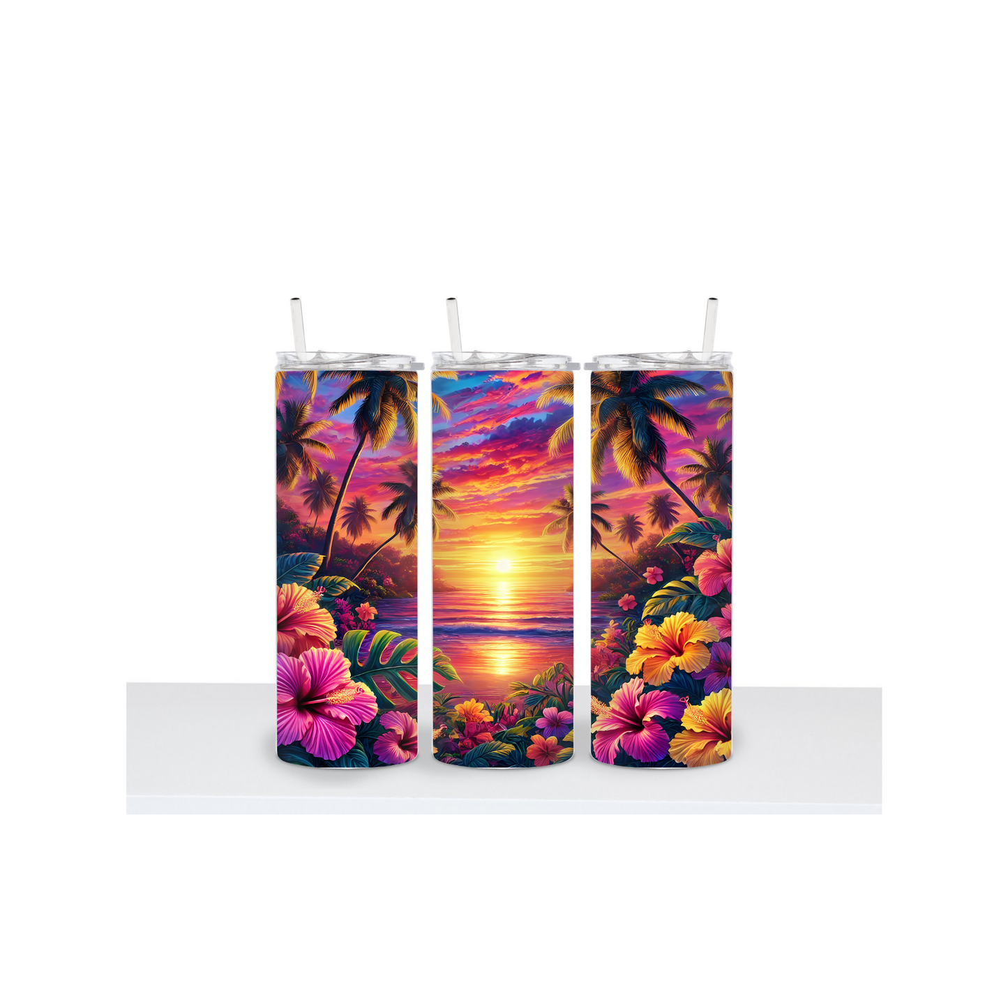 Sunset Beach 20oz Stainless Steel Tumbler