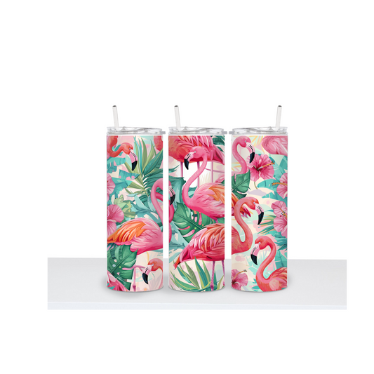 Tropical Flamingo Vibes Tumbler