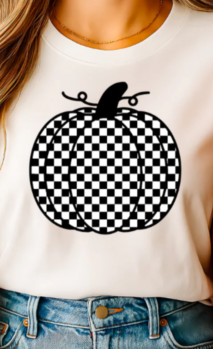 Thankful Checkered Pumpkin