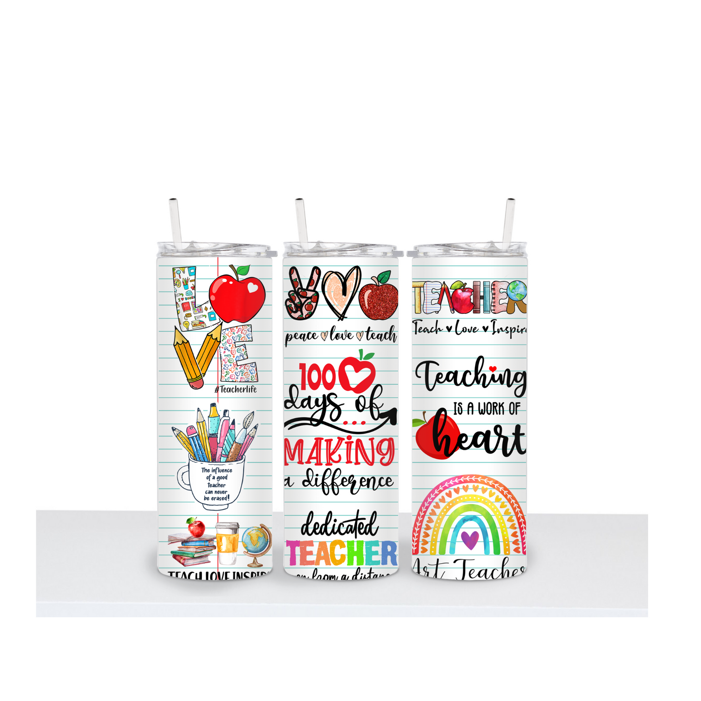 Teaching Is A Work Of Heart Skinny Tumbler