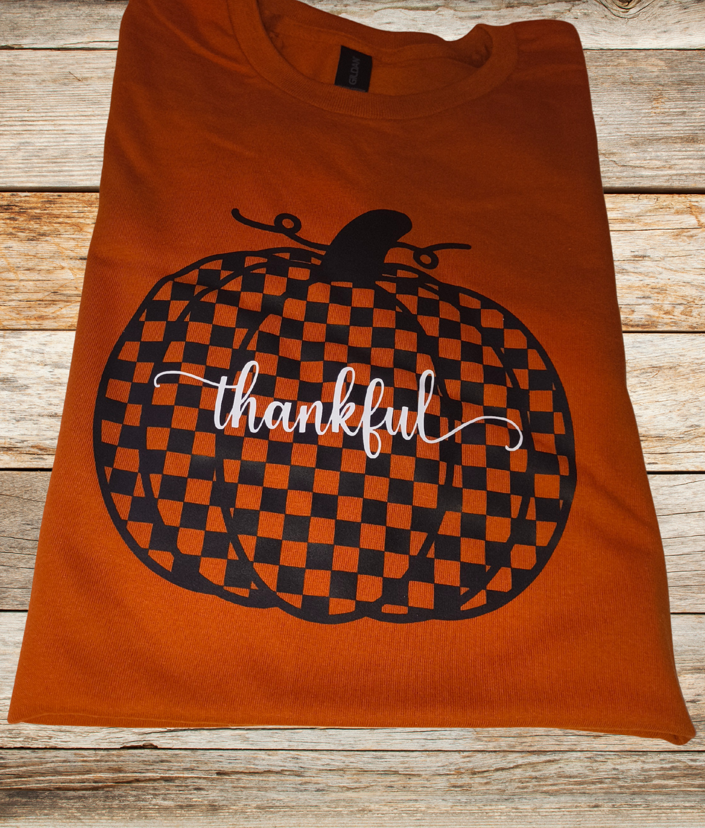 Thankful Checkered Pumpkin
