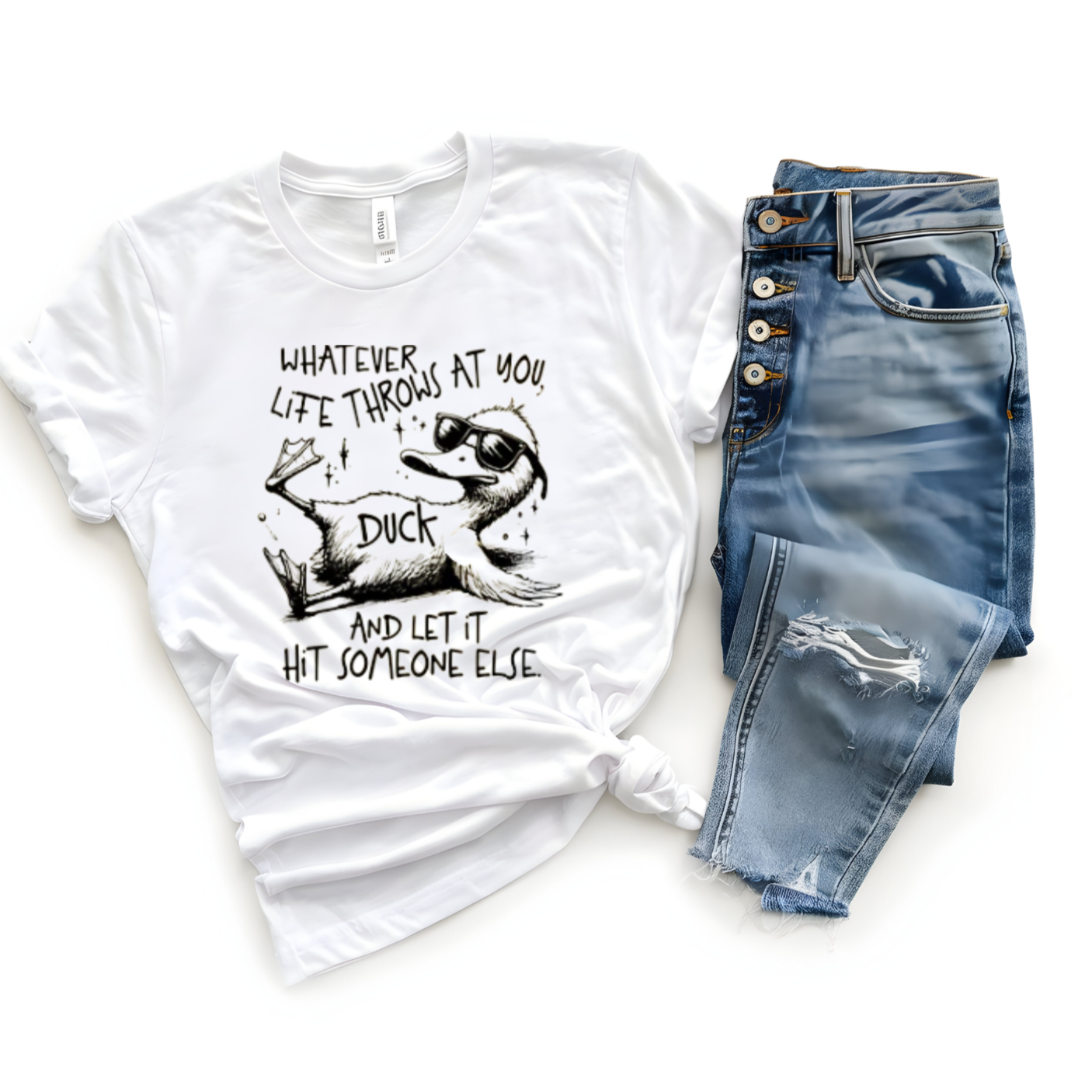 Whatever Life Throws At You Funny Duck Shirt