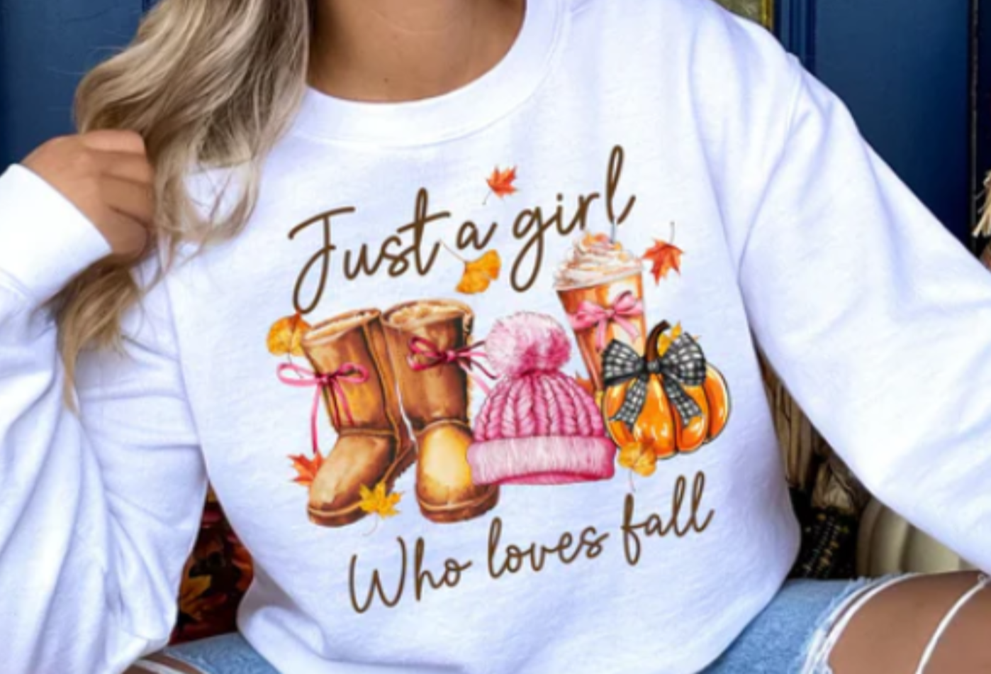 Just A Girl Who Loves Fall With Shimmer