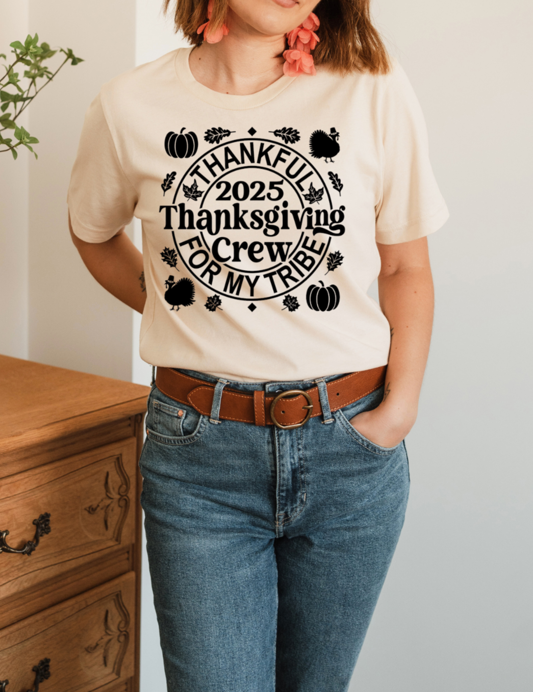 Thankful For My Tribe/ Thanks Giving Crew Adult Shirts