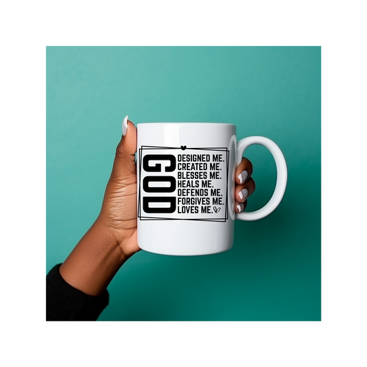 God Designed Me Coffee and Tea Mug