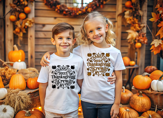 Thankful For My Tribe/ Thanks Giving Crew Kid Shirts