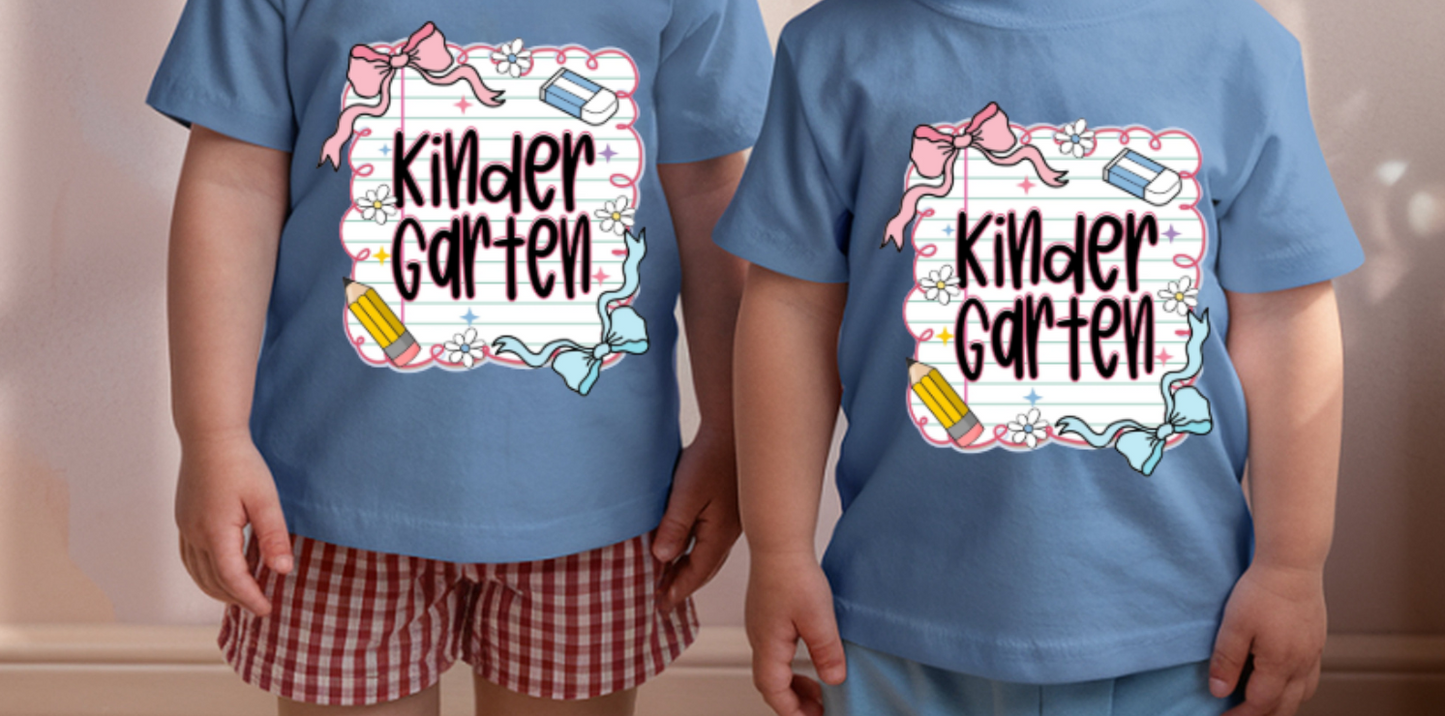 Kindergarten Notebook Shirt With Bow
