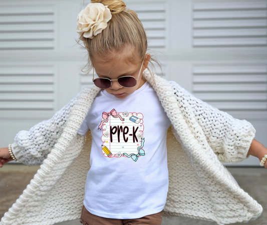 Pre K Notebook Style Shirt