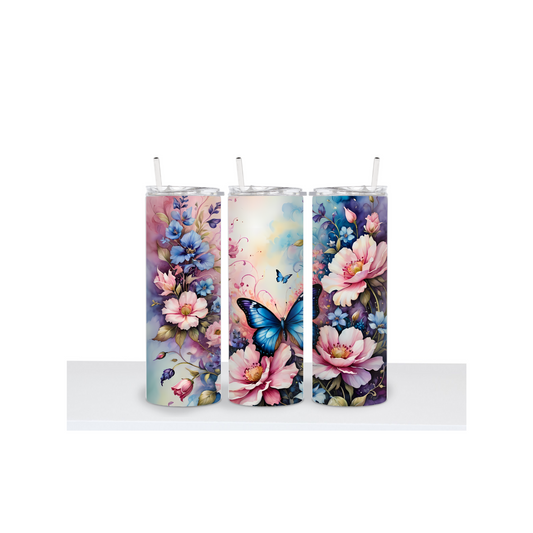 Whimsical Butterfly Skinny Tumbler