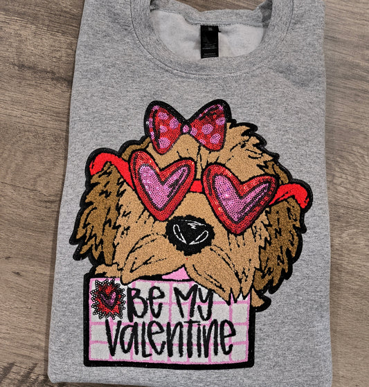 Be My Valentine Diva Dog Chenille Sweatshirt